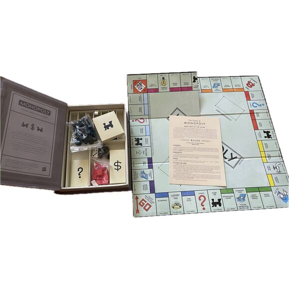 Monopoly Vintage Bookshelf Edition Book Box Grey - Picture 5 of 9